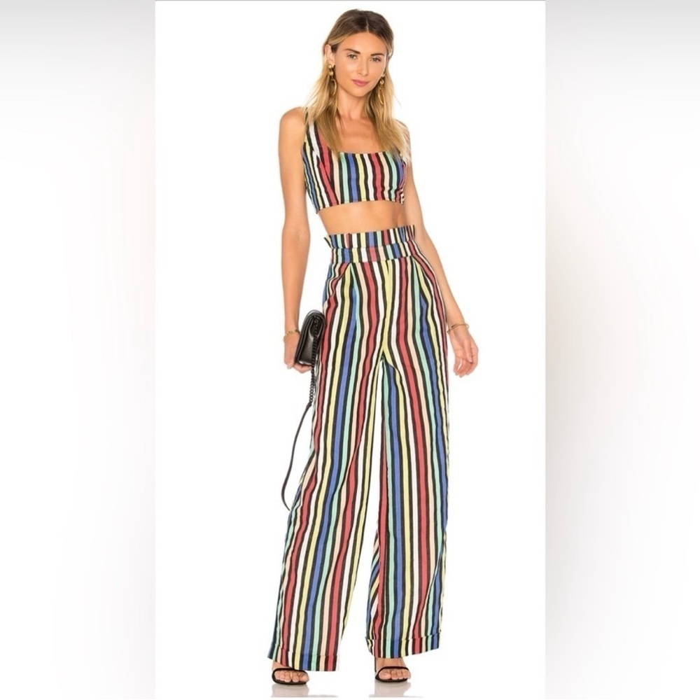 House of Harlow 1960 x Revolve Yvonne Paperbag Waist Colmar Stripe Pants Size XS